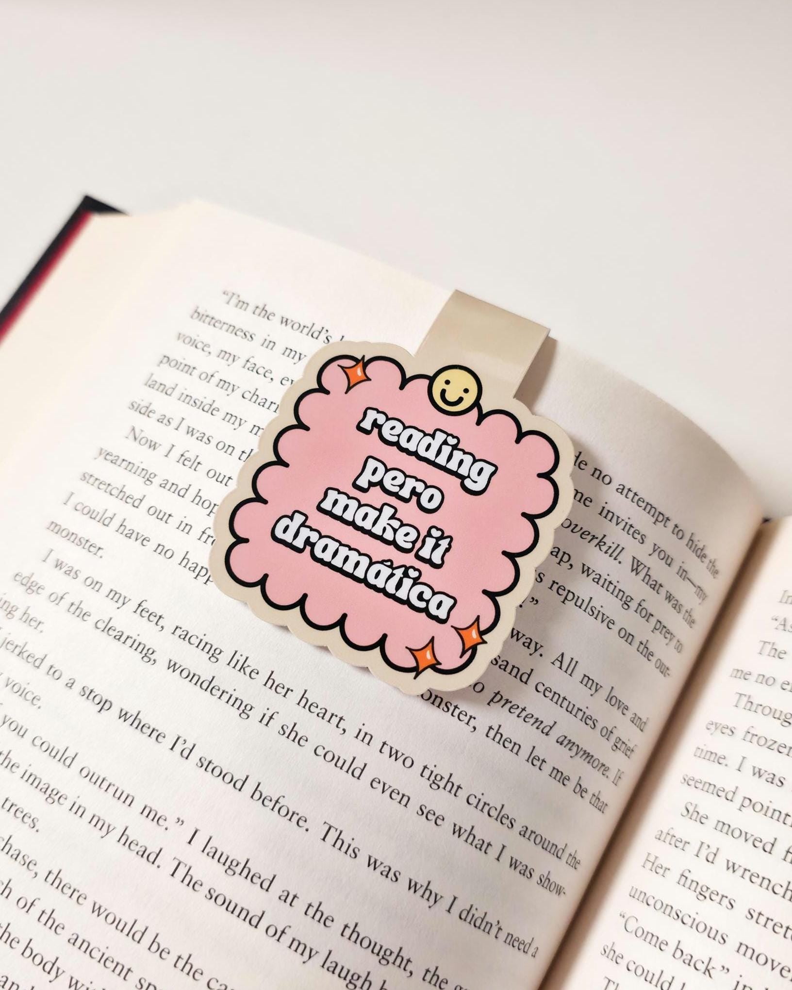 Reading Pero Make It Dramatica Magnetic Bookmark: Latina Reader Aesthetic Page Marker