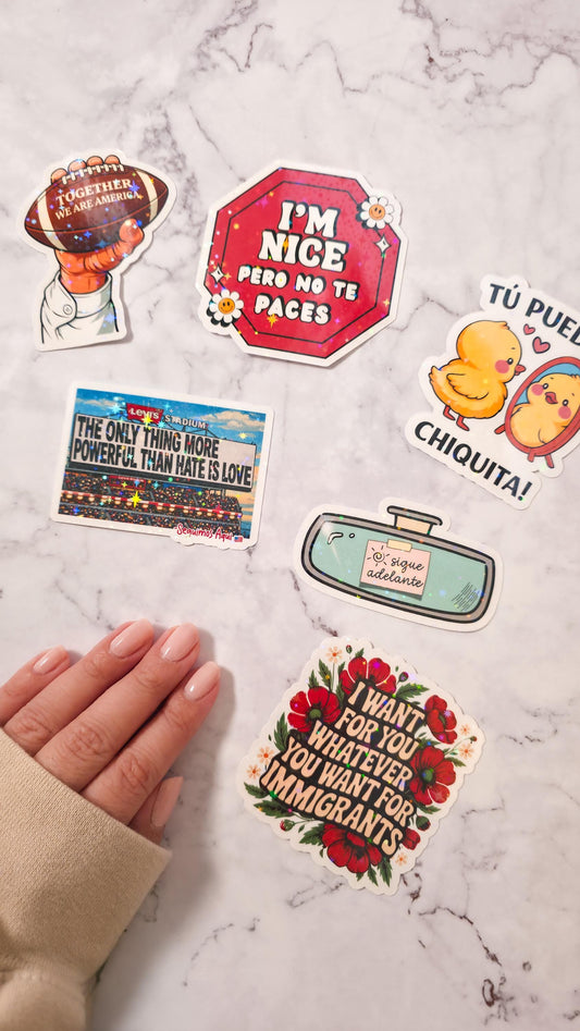 Sigue Adelante Holographic Sticker: Keep Moving Forward, Inspirational Rear View Mirror