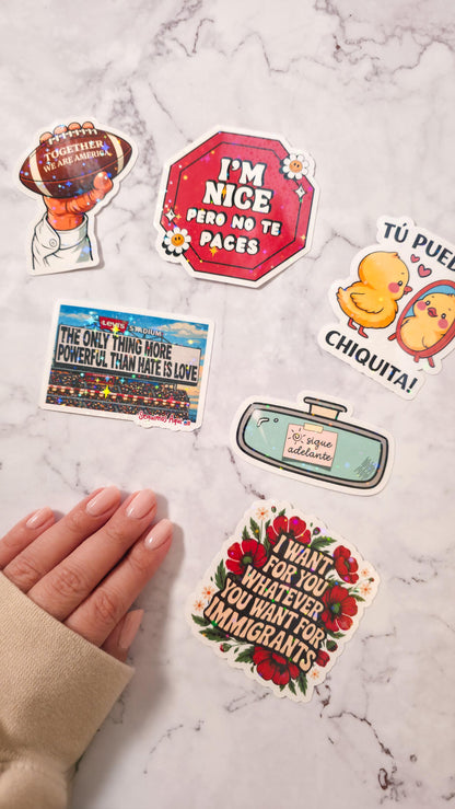 Tu Puedes Chiquita Holographic Sticker: Cute Latina Affirmation Decal