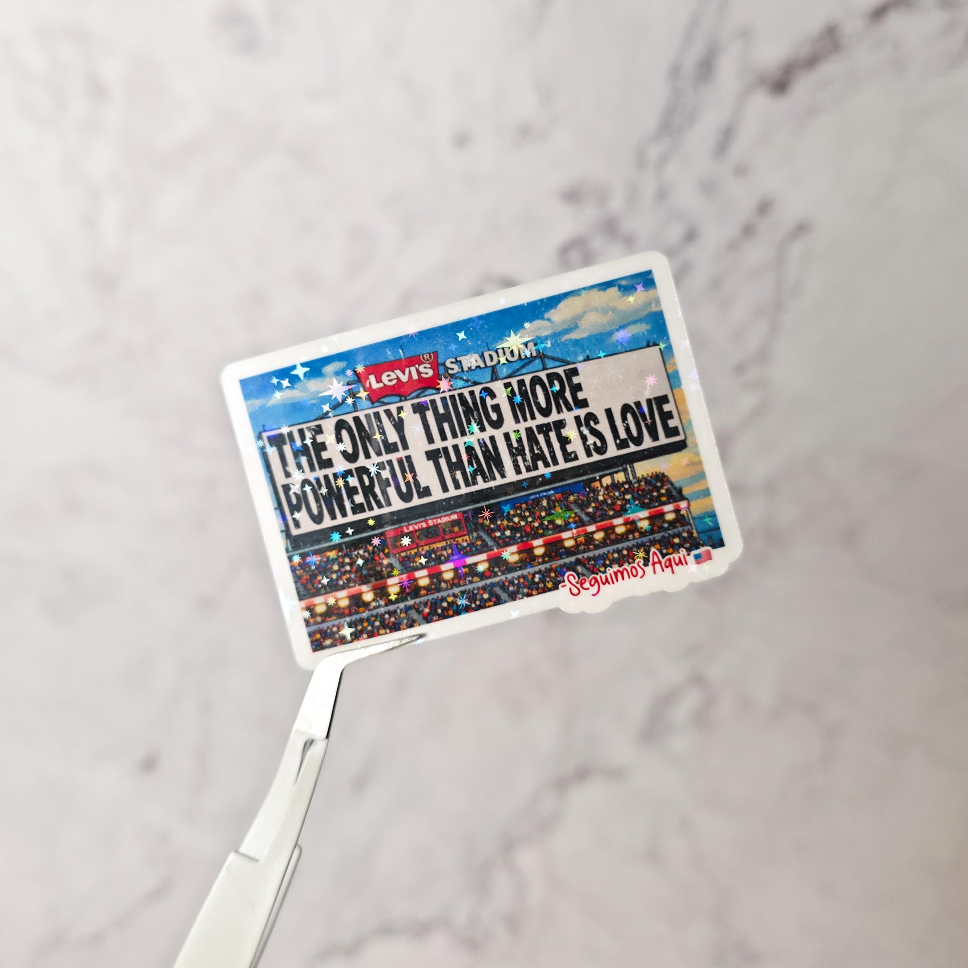 The Seguimos Aqui Bundle: Latin American Pride Holographic Stickers + Bookmarks