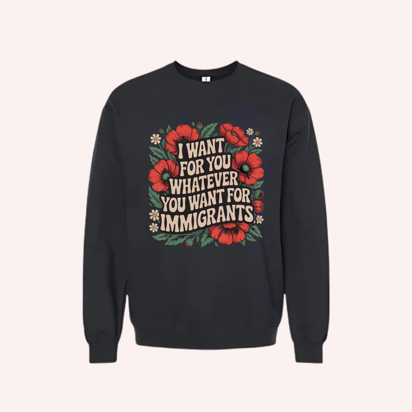 I Want For You Whatever You Want For Immigrants Crewneck: Social Justice & Human Rights