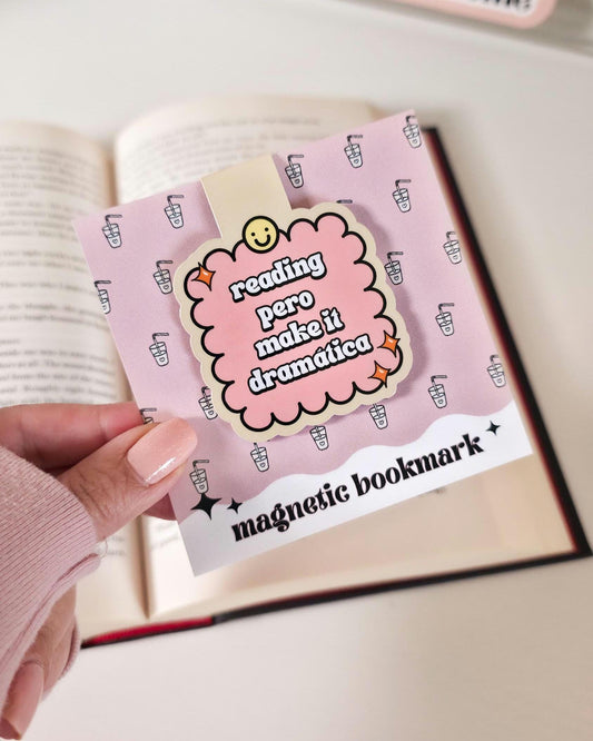 Reading Pero Make It Dramatica Magnetic Bookmark: Latina Reader Aesthetic Page Marker