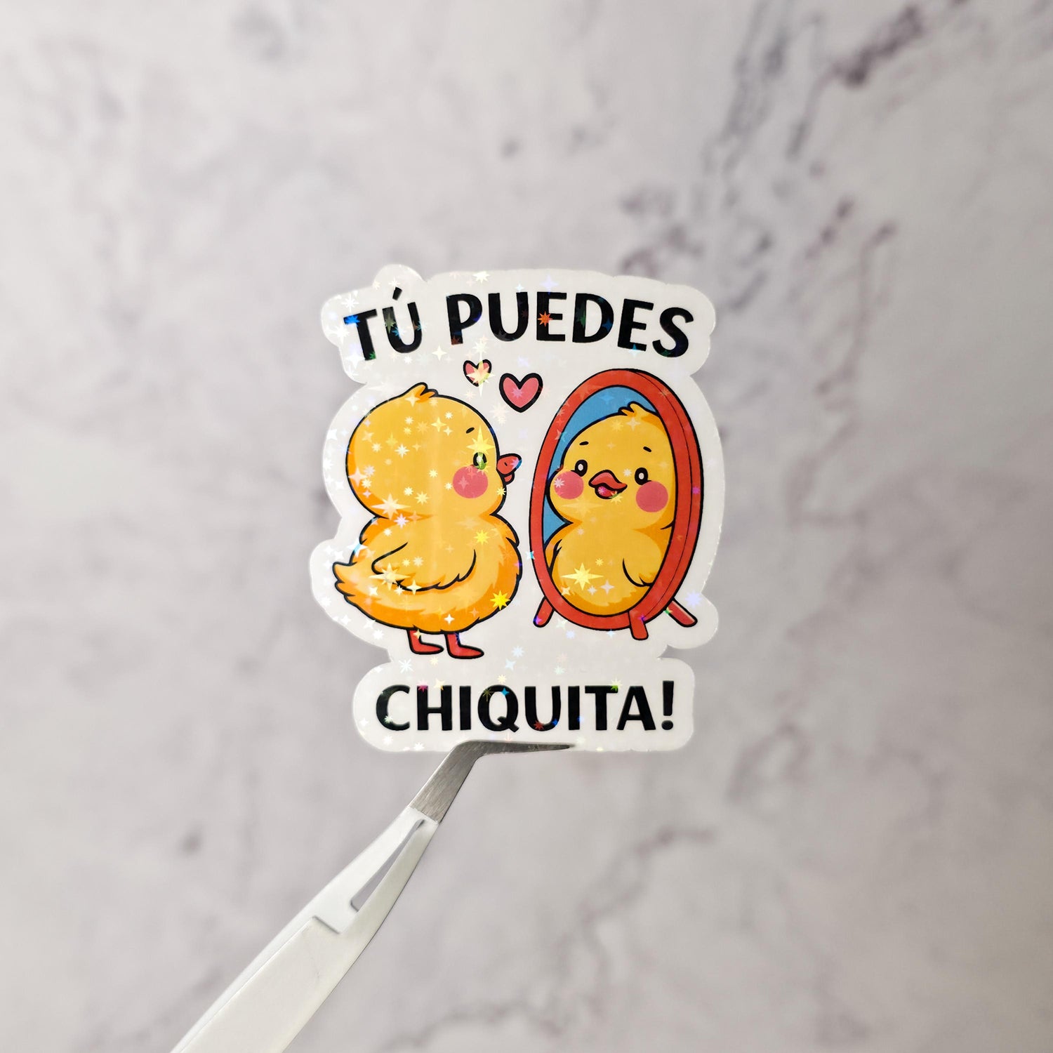 Tu Puedes Chiquita Holographic Sticker: Cute Latina Affirmation Decal