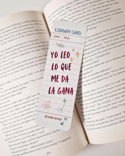 Yo Leo Lo Que Me Da La Gana Library Card Bookmark Duo | Spanish Bookish Gift | Latina Book Lover Accessory