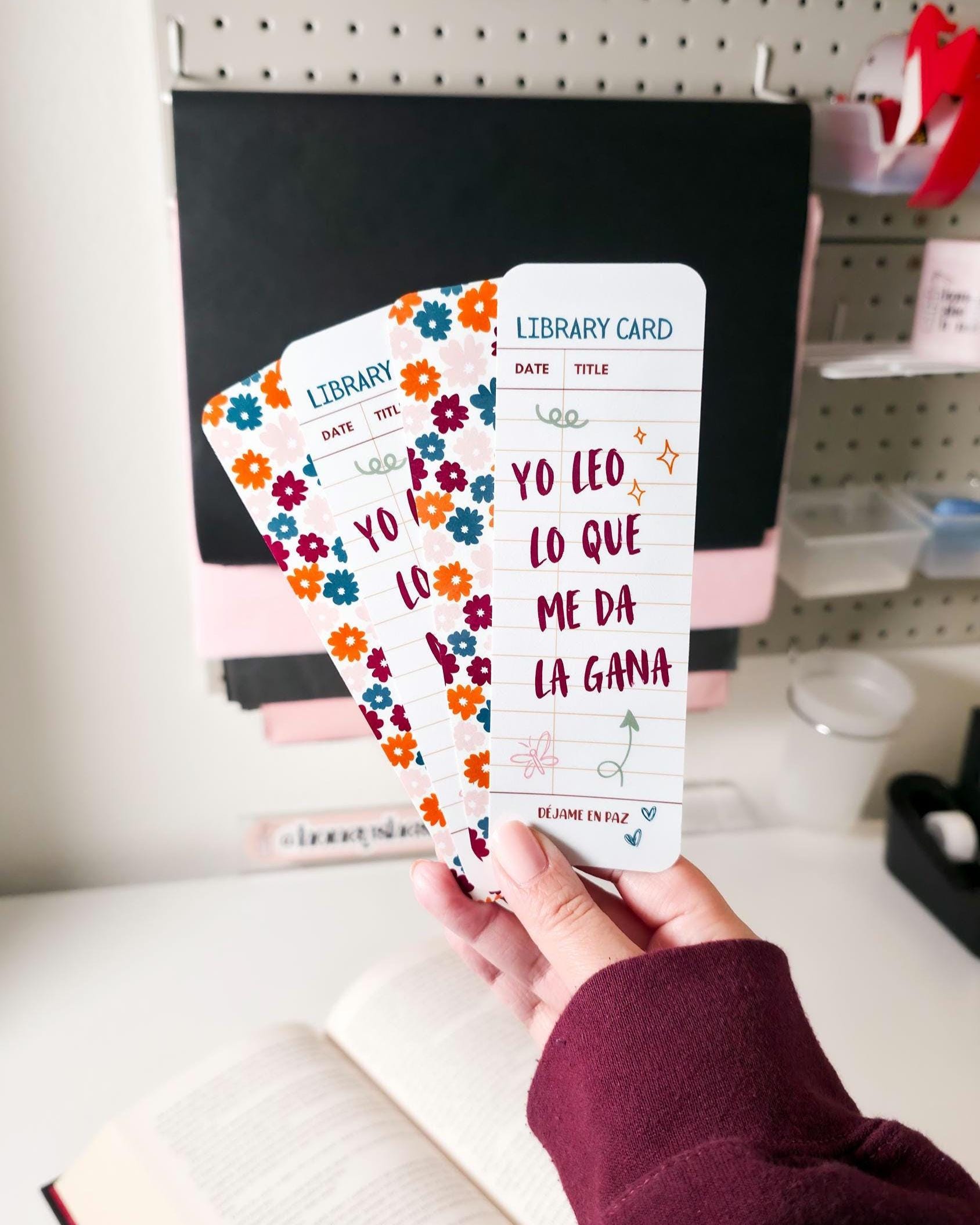Yo Leo Lo Que Me Da La Gana Library Card Bookmark Duo | Spanish Bookish Gift | Latina Book Lover Accessory