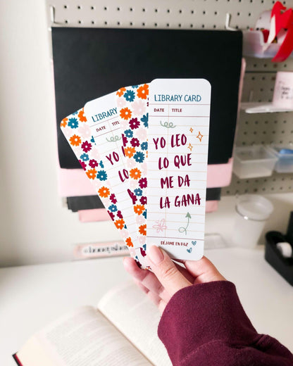 Yo Leo Lo Que Me Da La Gana Library Card Bookmark Duo | Spanish Bookish Gift | Latina Book Lover Accessory