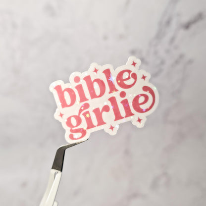 Bible Girlie Holographic Sticker | Faith Girl | Christian Planner Sticker | Spiritual Journaling Decal