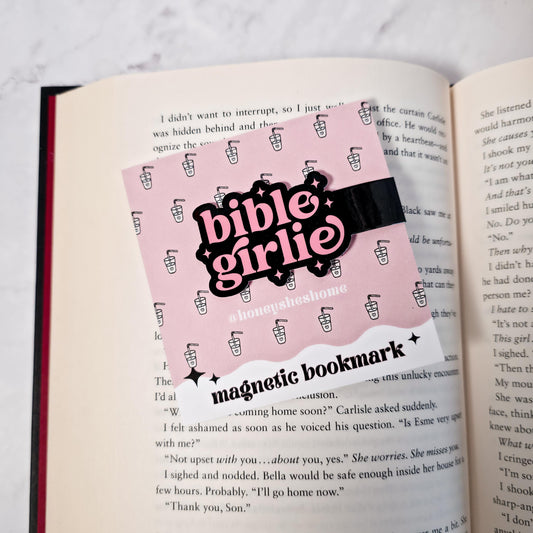 Bible Girlie Magnetic Bookmark | Cute Faith Bookmark | Scripture Reader Gift