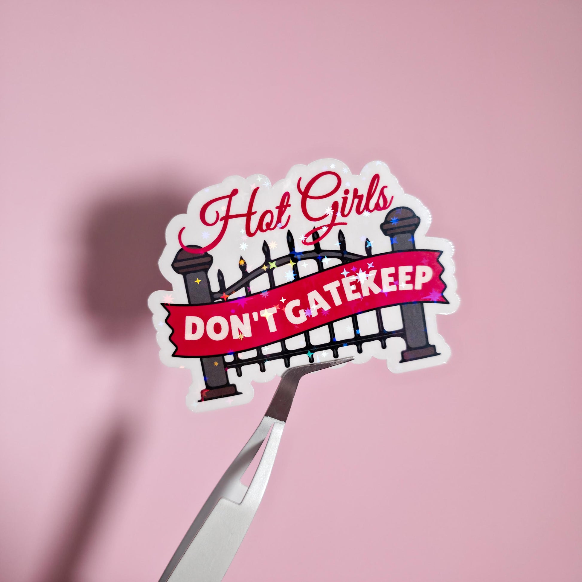 Hot Girls Holographic Sticker Bundle, Book Lover Sticker Pack, Small Business Sticker, Cute Laptop Decals