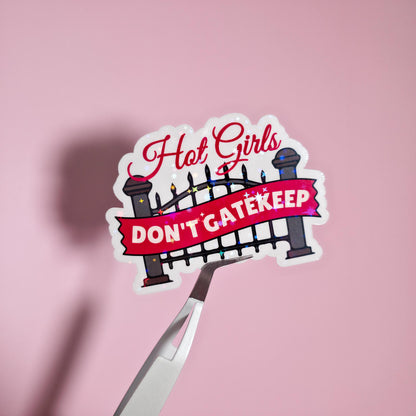 Hot Girls Holographic Sticker Bundle, Book Lover Sticker Pack, Small Business Sticker, Cute Laptop Decals