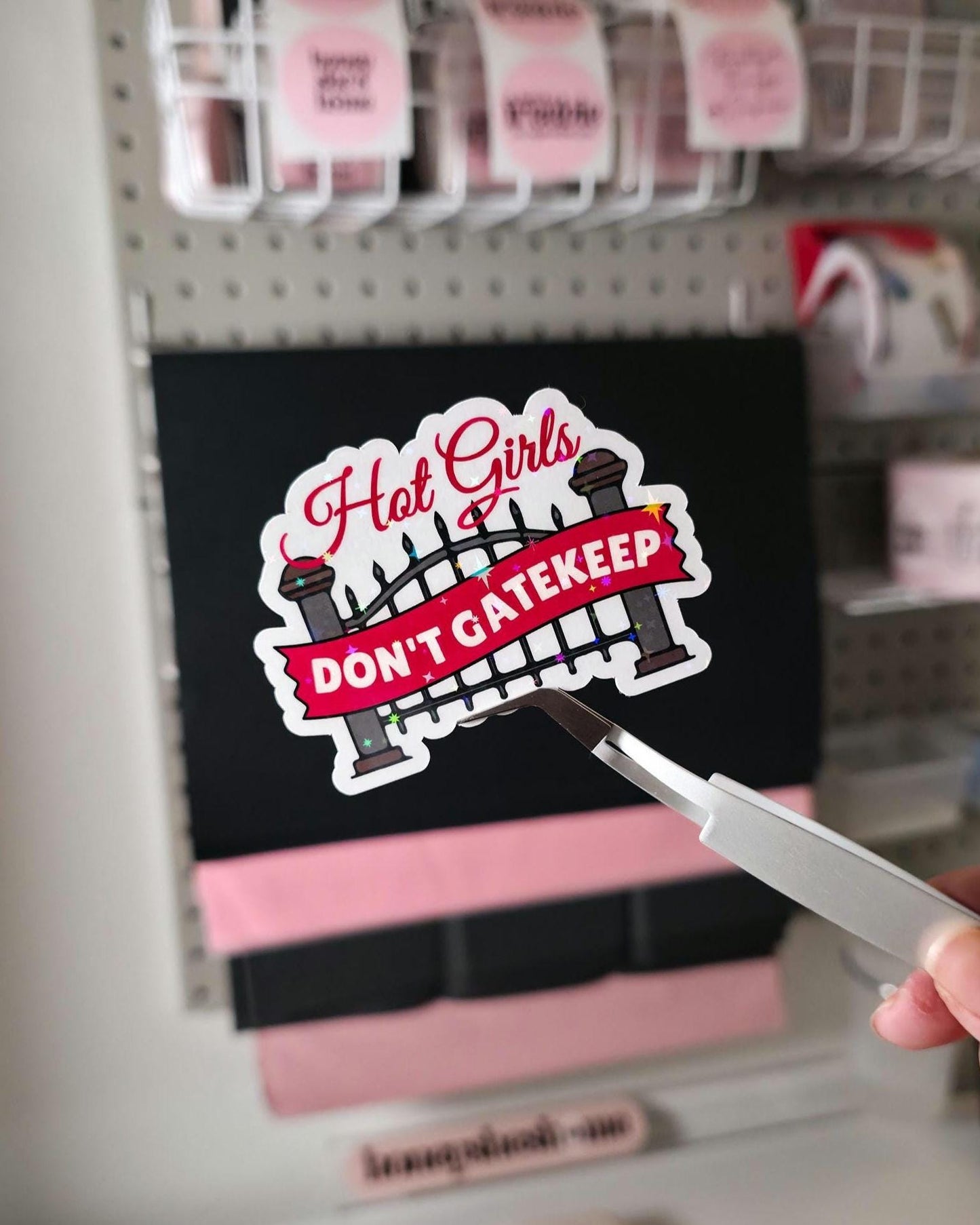 Hot Girls Holographic Sticker Bundle, Book Lover Sticker Pack, Small Business Sticker, Cute Laptop Decals