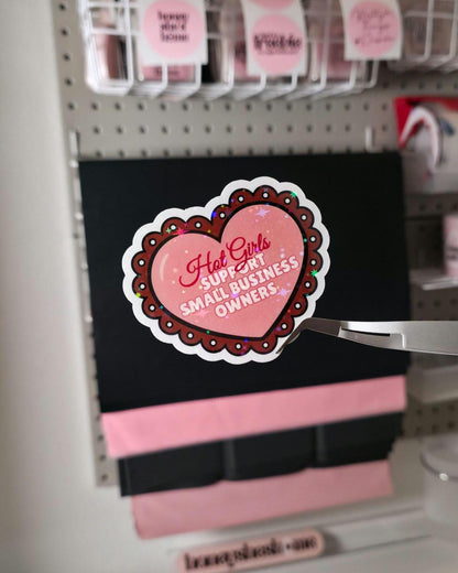 Hot Girls Holographic Sticker Bundle, Book Lover Sticker Pack, Small Business Sticker, Cute Laptop Decals